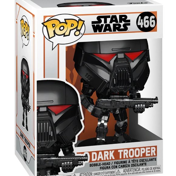 Funko Other - Funko Pop Star Wars The Mandalorian DARK TROOPER Battle BobbleHead Figure #466